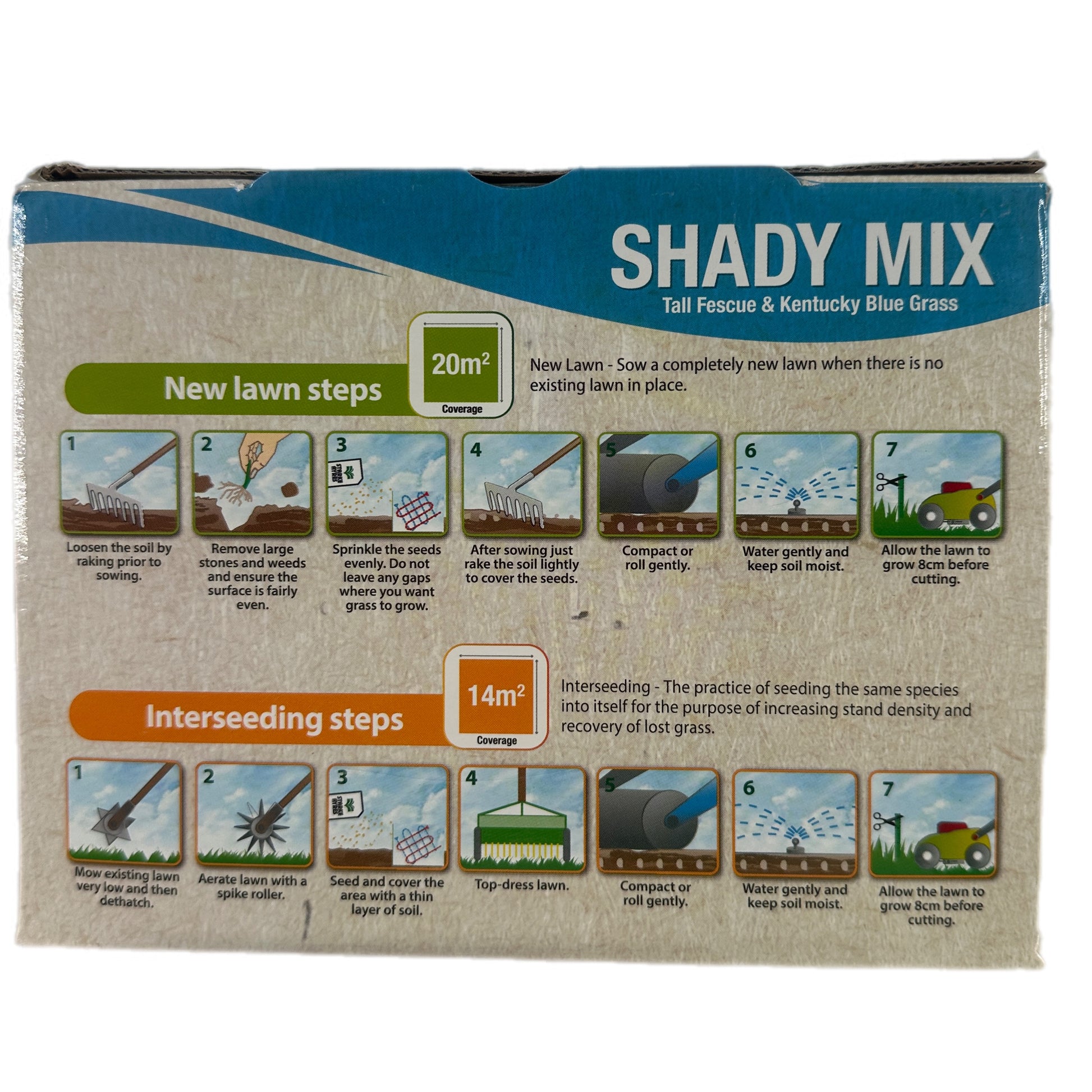 Step-by-step new lawn and interseeding guide for Shady Mix Lawn Seed.