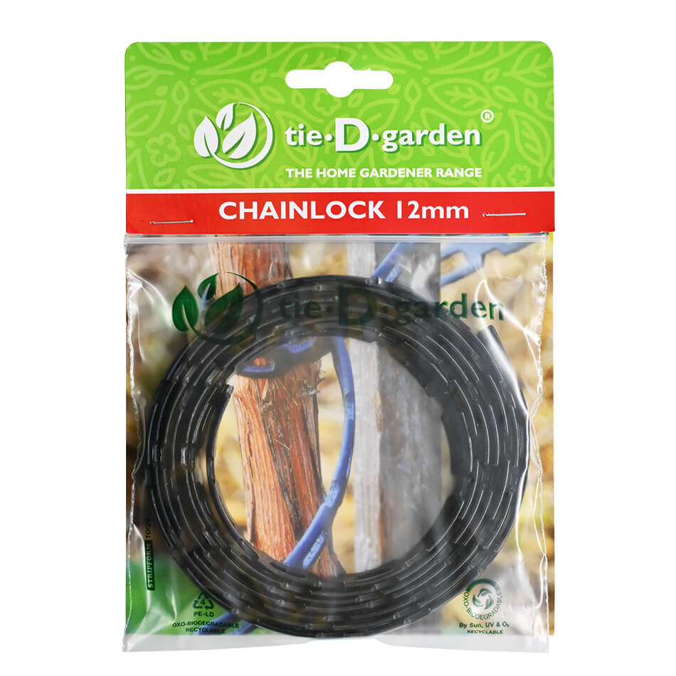 Pack of 12mm Tie-D Garden Chainlock – durable plant support for trees and garden staking